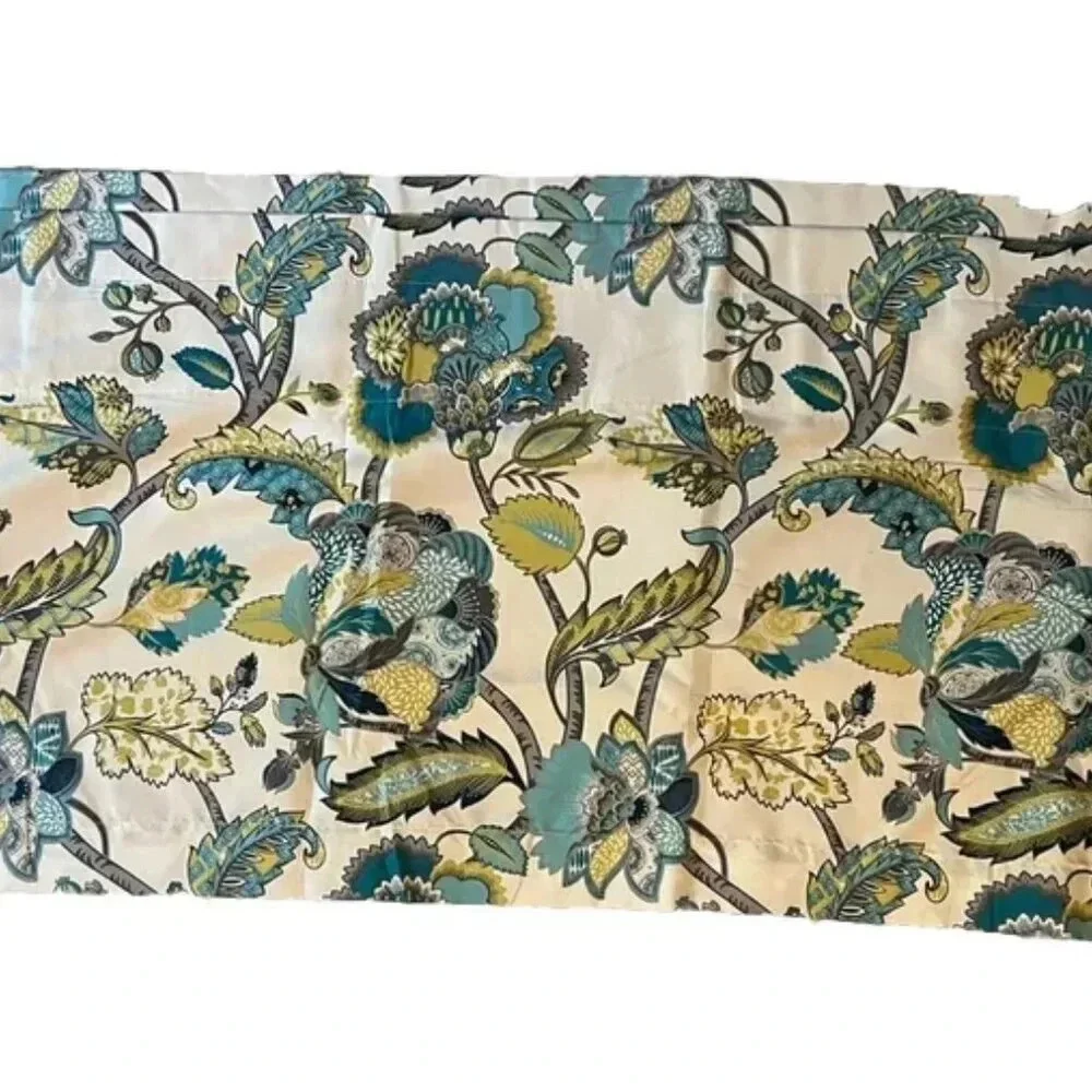 DriftAway 2pc Valance Layla Floral Valance - Ivory Teal Gray